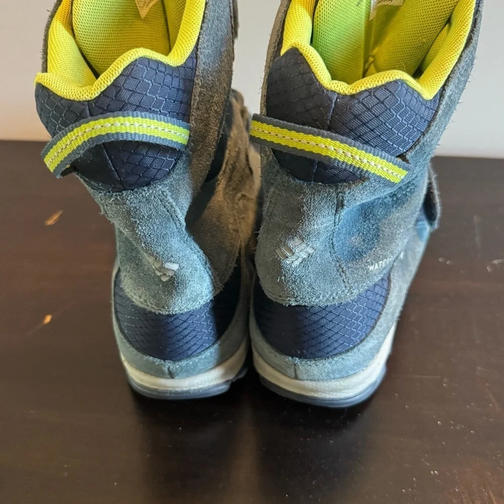 Columbia Kids' Navy and Lime Snow Boots